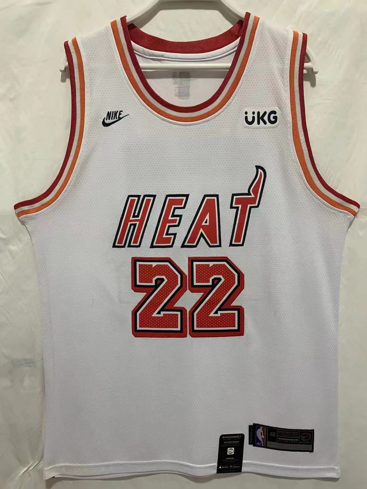 Men Miami Heat #22 Butler White Throwback Nike 22-23 NBA Jersey->miami heat->NBA Jersey